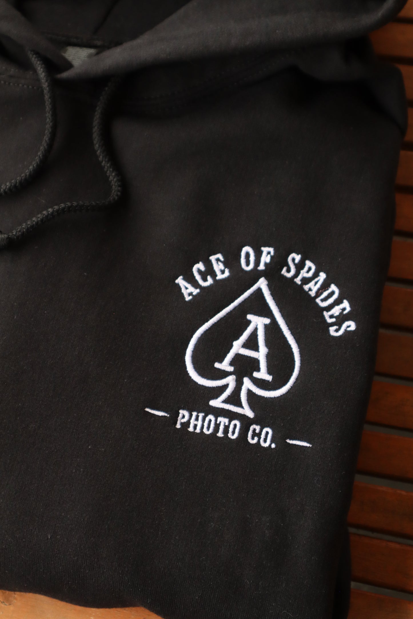 Embroidered Ace Of Spades Photo Co. Hoodie, Crewneck, or T-shirt