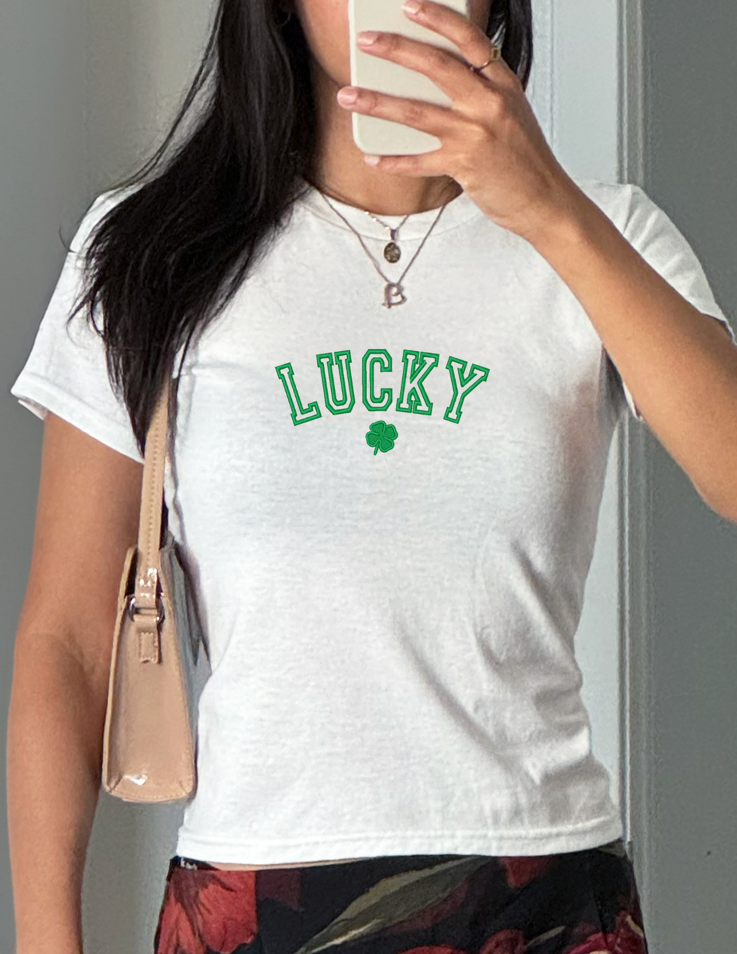 Embroidered Irish Saint Patrick's Day Baby Tee, Long Crop Tops- Pick Your Design