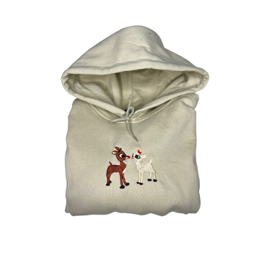 Neck, Sleeve, Deer\' or Vintage – KDM \'Christmas Embroidered Hoodie Long Crew Classic