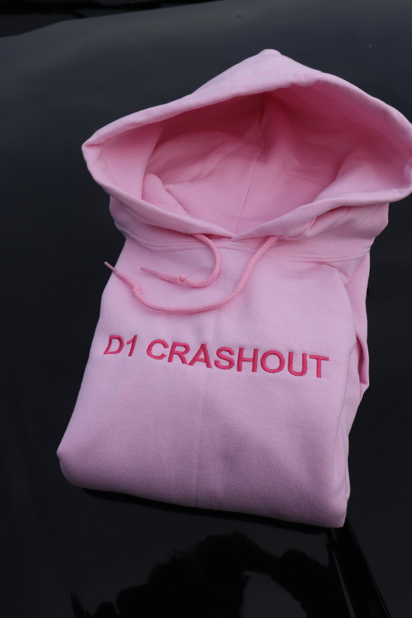 Embroidered 'D1 CRASHOUT' Hoodie or Crew Neck, Long Sleeve, Classic fit, Unisex, Adult