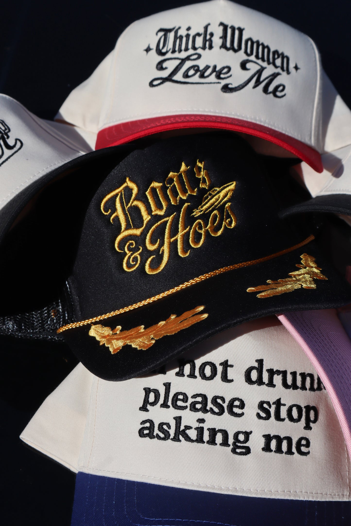 Embroidered 'Boats and Ho' Hat, Unisex, Adult