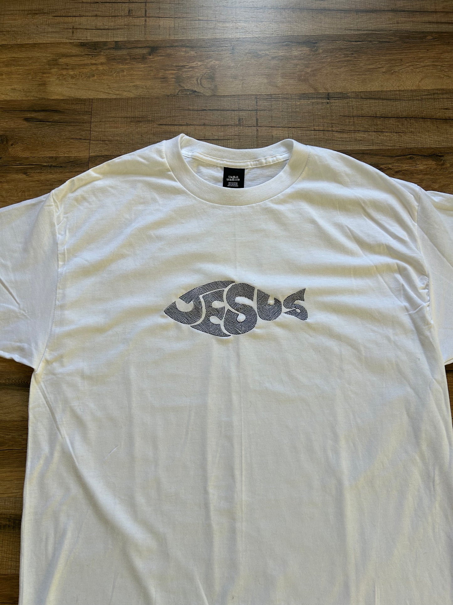 Embroidered Jesus Fish, Easter, Short Sleeve, Modern Classic Fit, Unisex, Adult T-Shirt