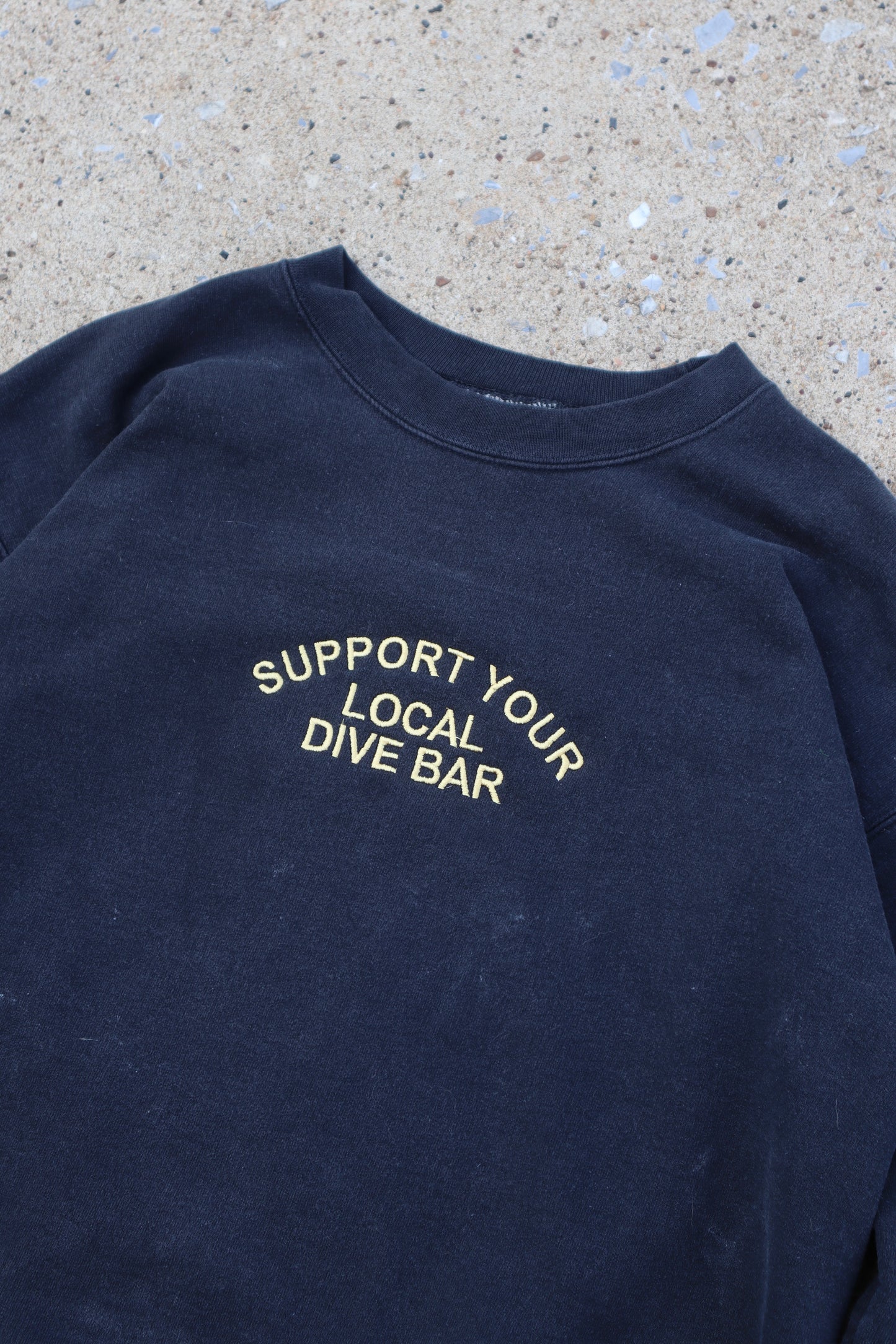 Embroidered 'Support Your Local Dive Bar' Hoodie or Crew Neck, Long Sleeve, Classic fit, Unisex, Adult