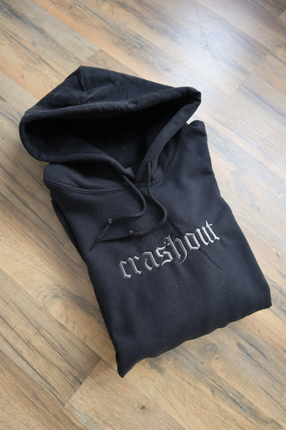 Embroidered 'crashout' Hoodie or Crew Neck, Long Sleeve, Classic fit, Unisex, Adult