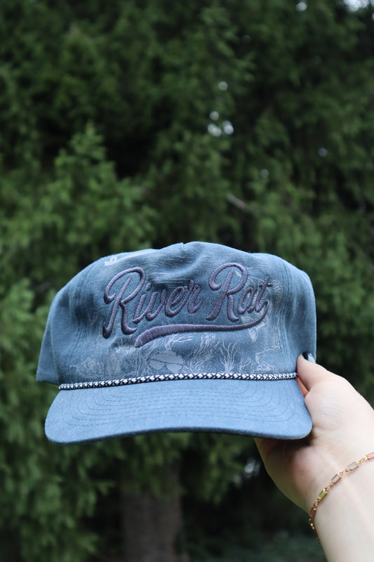Faded Navy River Rat Fishing Hat