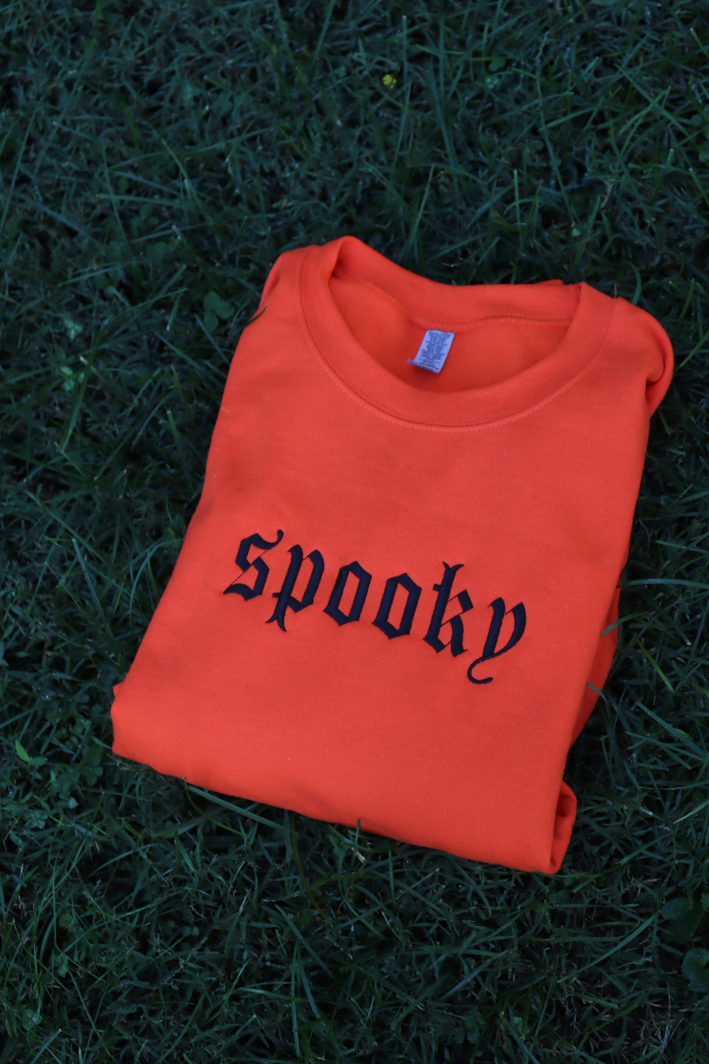Embroidered 'Spooky or Feeling Spooky' Hoodie or Crew Neck, Long Sleeve, Classic fit, Unisex, Adult