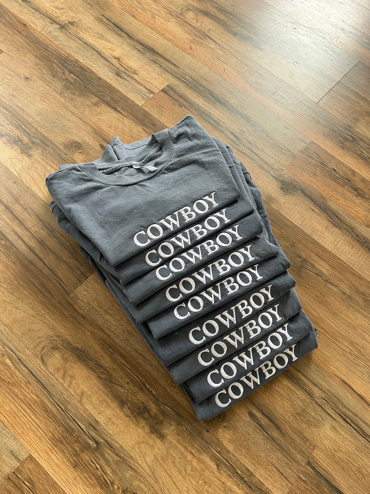 Embroidered Cowboy Cropped Muscle Tee, Tank Top, Crop Fit, Unisex, Adult