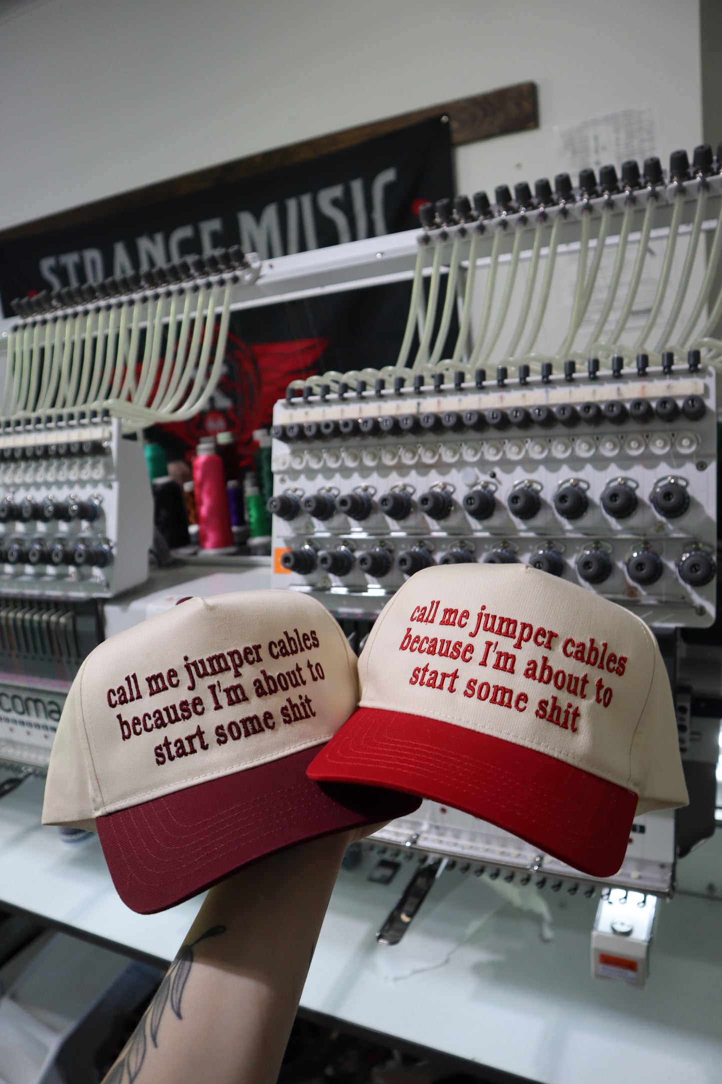 Embroidered 'Call Me Jumper Cables Because I'm About To Start Some Shi' Hat, Unisex, Adult