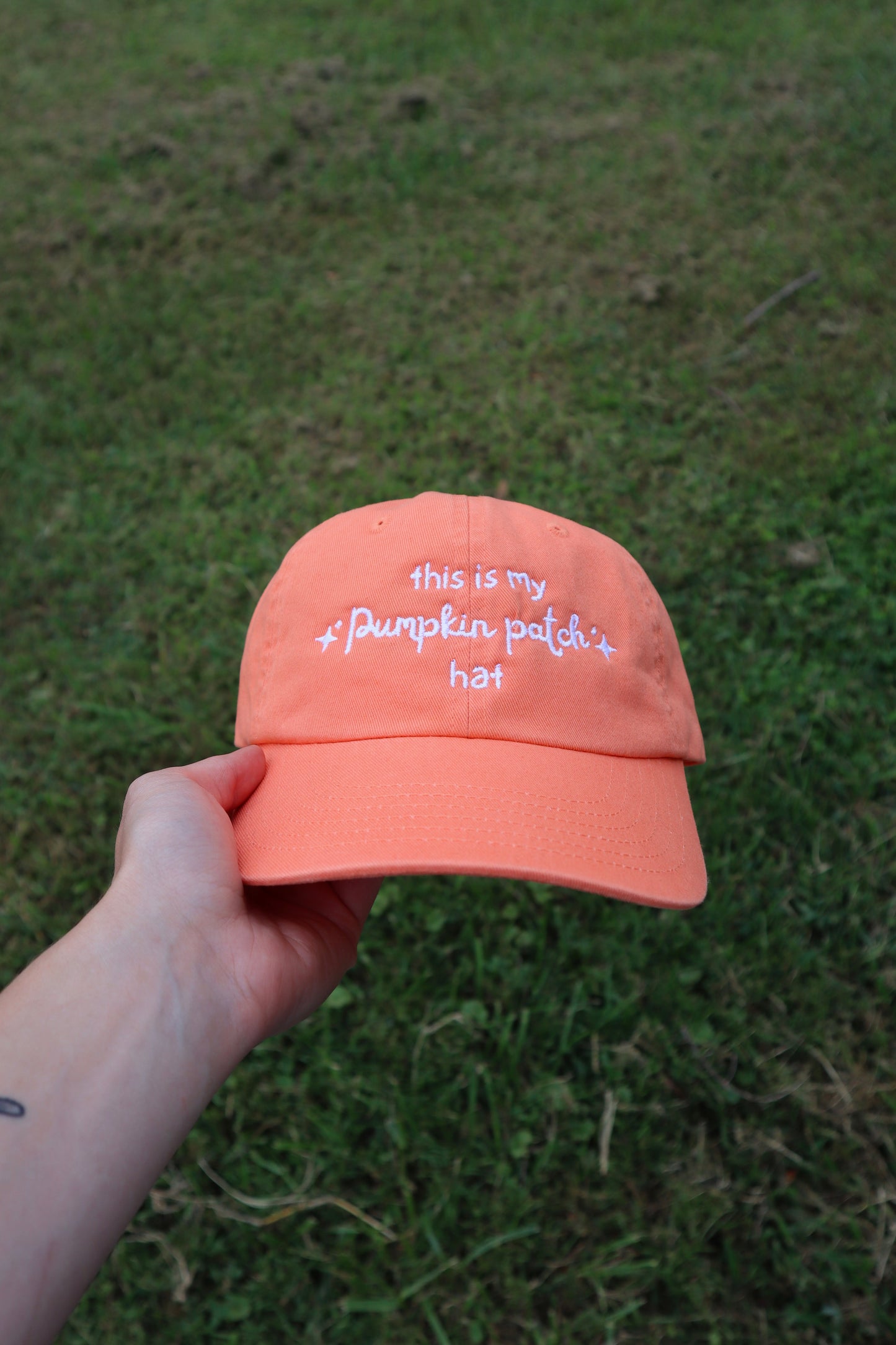 Embroidered This Is My Pumpkin Patch Hat, Adult, Unisex, Washed Chino Cap