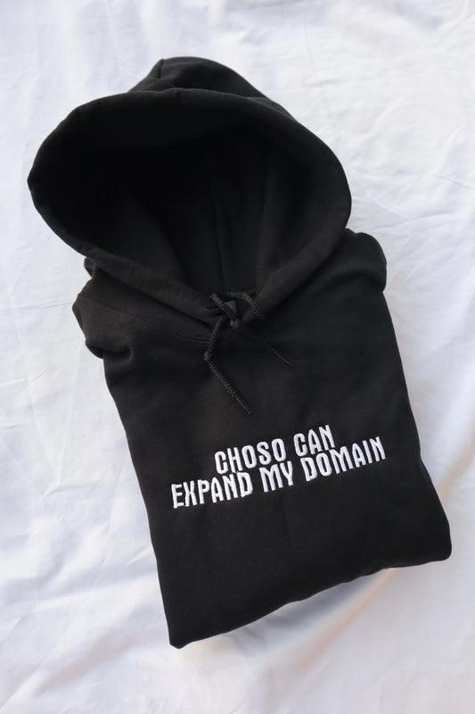 Embroidered 'Choso can expand my domain' Hoodie or Crew Neck, Long Sleeve, Classic fit, Unisex, Adult