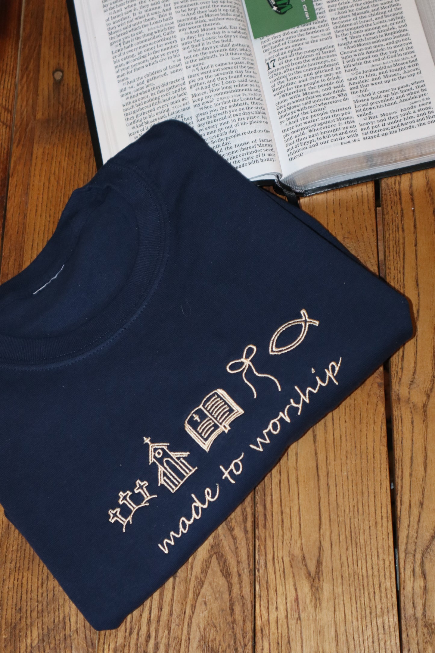 Embroidered Made to Worship, Jesus, Easter, Short Sleeve, Modern Classic Fit, Unisex, Adult T-Shirt