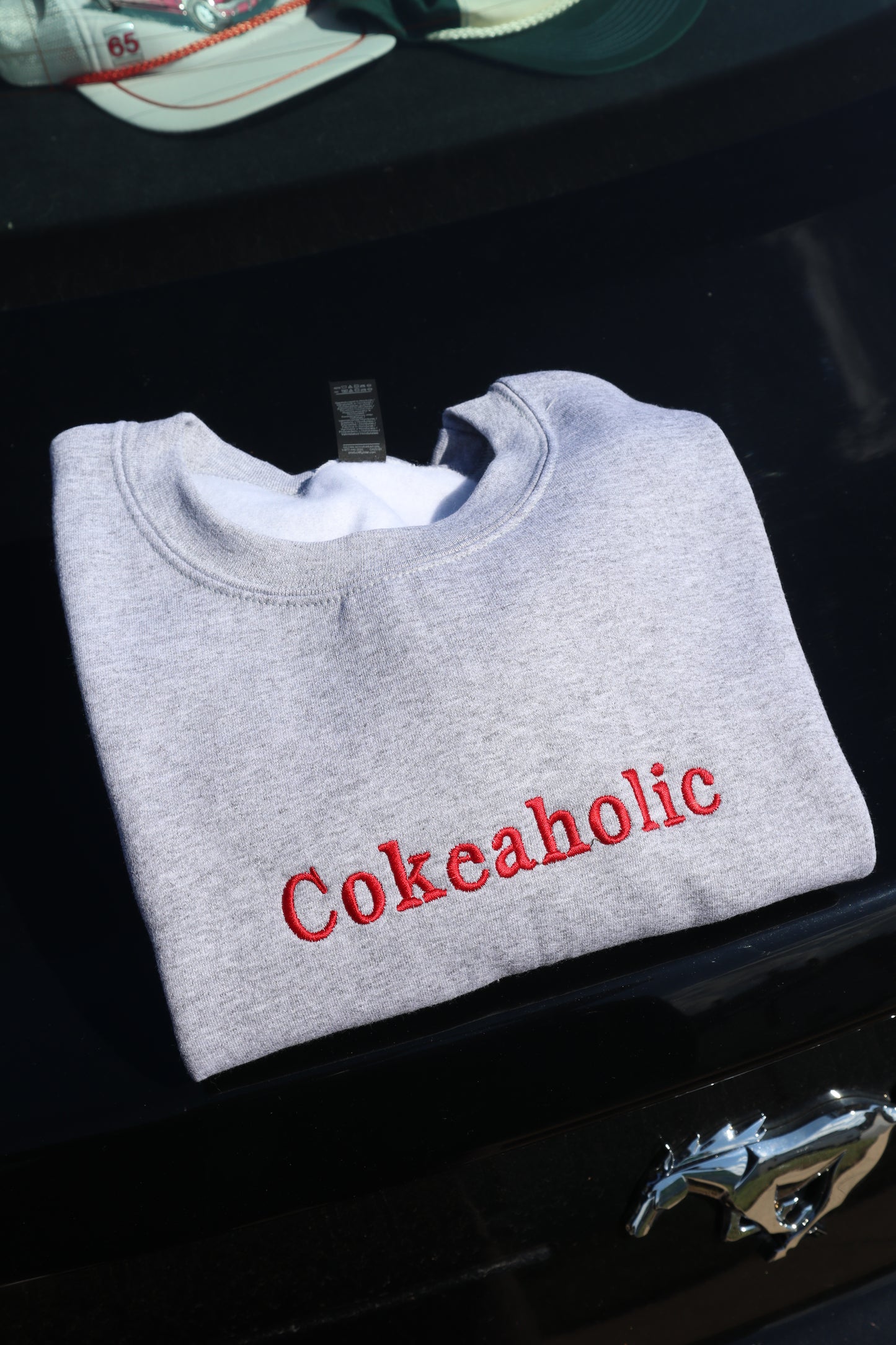Embroidered 'Sodaholic' Chocie of Soda Hoodie or Crew Neck, Long Sleeve, Classic fit, Unisex, Adult