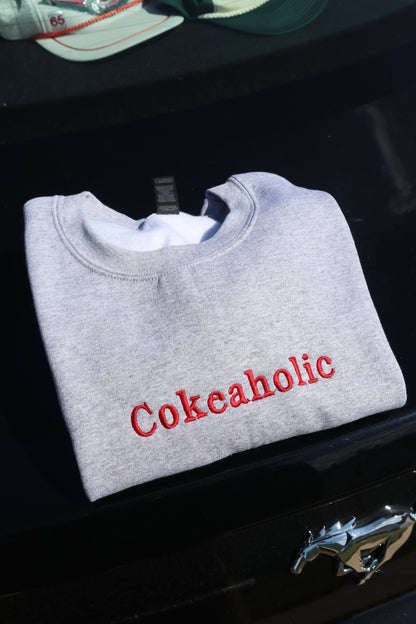 Embroidered 'Sodaholic' Chocie of Soda Hoodie or Crew Neck, Long Sleeve, Classic fit, Unisex, Adult