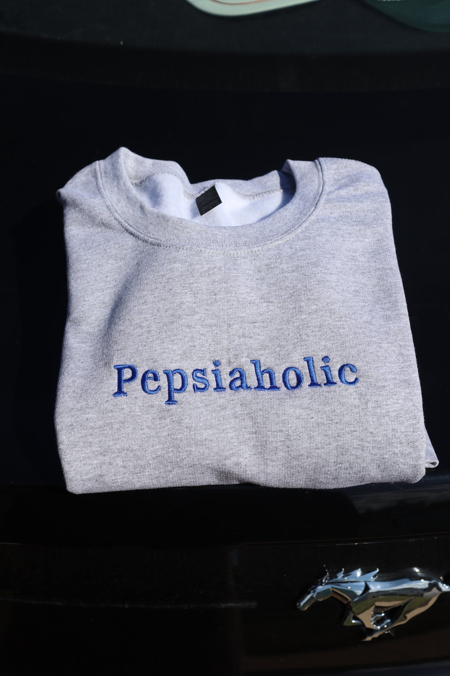 Embroidered 'Sodaholic' Chocie of Soda Hoodie or Crew Neck, Long Sleeve, Classic fit, Unisex, Adult
