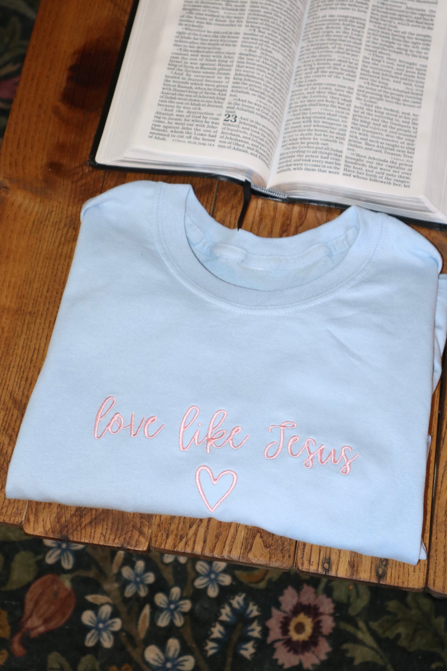 Embroidered love like Jesus, Easter, Short Sleeve, Modern Classic Fit, Unisex, Adult T-Shirt