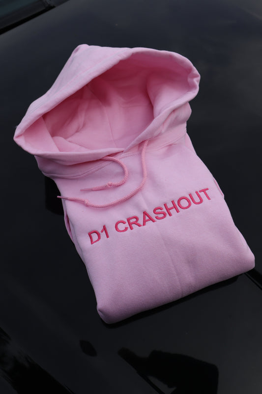 Embroidered 'D1 CRASHOUT' Hoodie or Crew Neck, Long Sleeve, Classic fit, Unisex, Adult