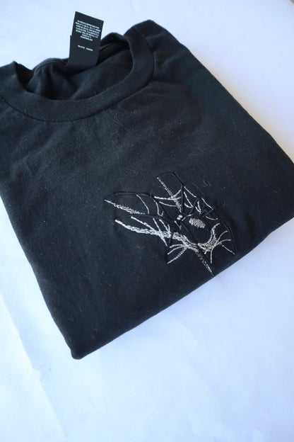 Embroidered 'Grunge Spider'  Hoodie or Crew Neck Long Sleeve, Classic fit, Unisex, Adult