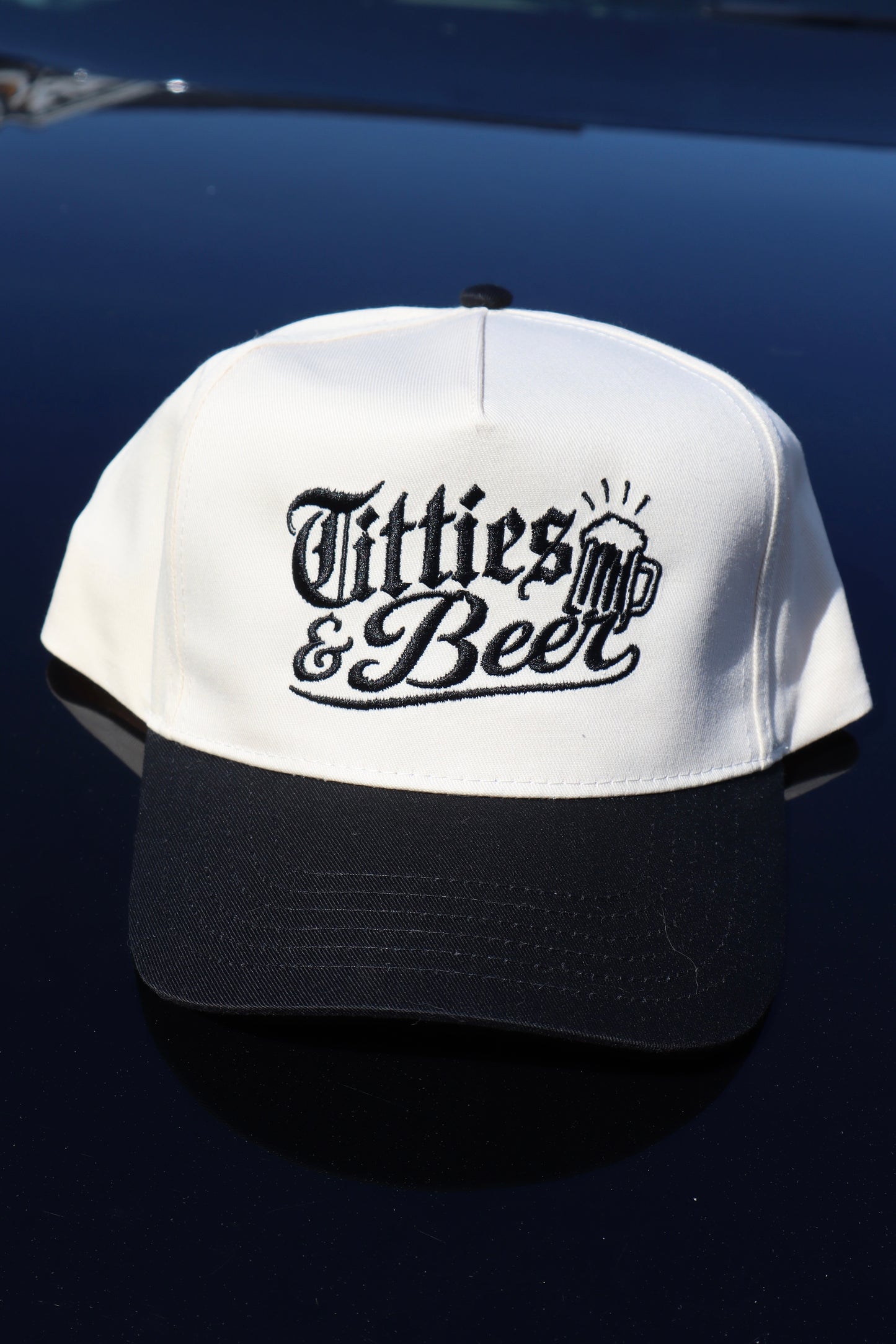 Embroidered Tit and Beer Hat, Unisex, Adult