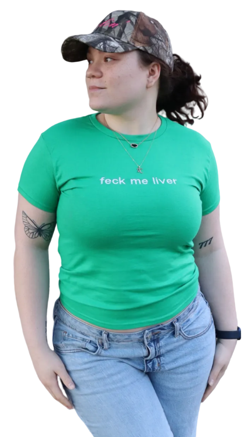 Embroidered IRISH GREEN Saint Patrick's Day Baby Tee, Long Crop Tops - Pick Your Design