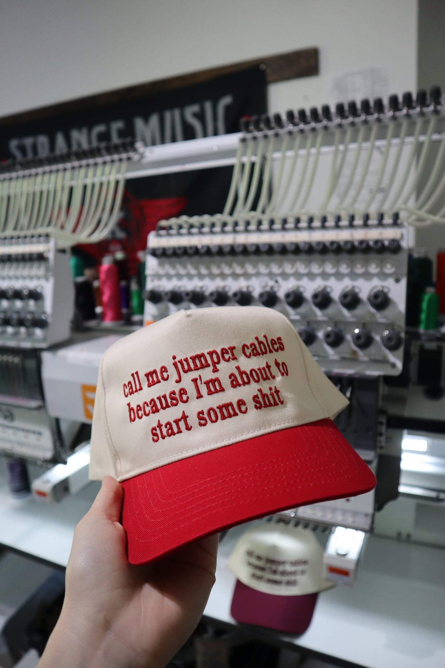 Embroidered 'Call Me Jumper Cables Because I'm About To Start Some Shi' Hat, Unisex, Adult