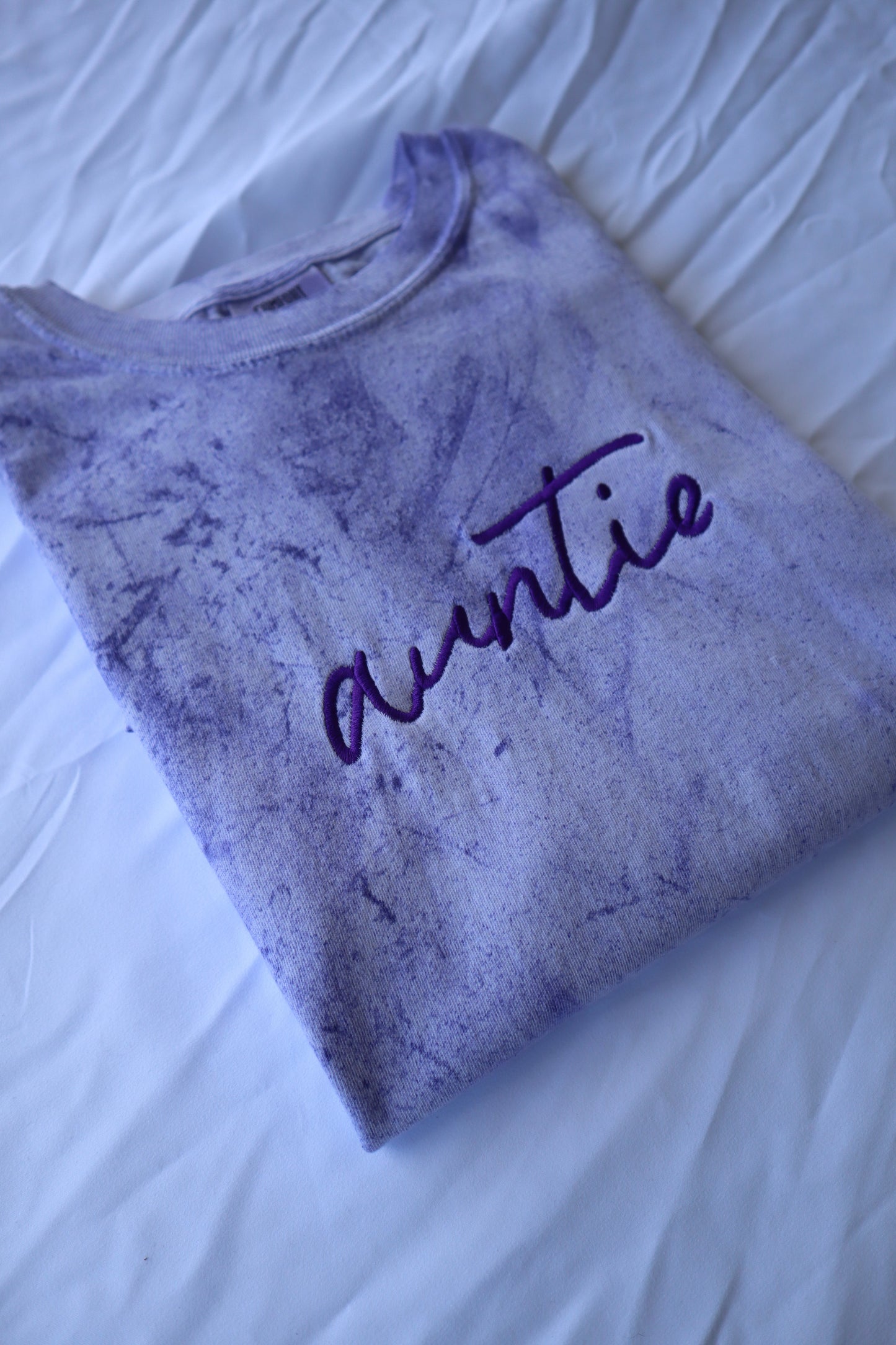 Embroidered "auntie" Short Sleeve, Relaxed fit, Unisex, Adult, T-Shirt