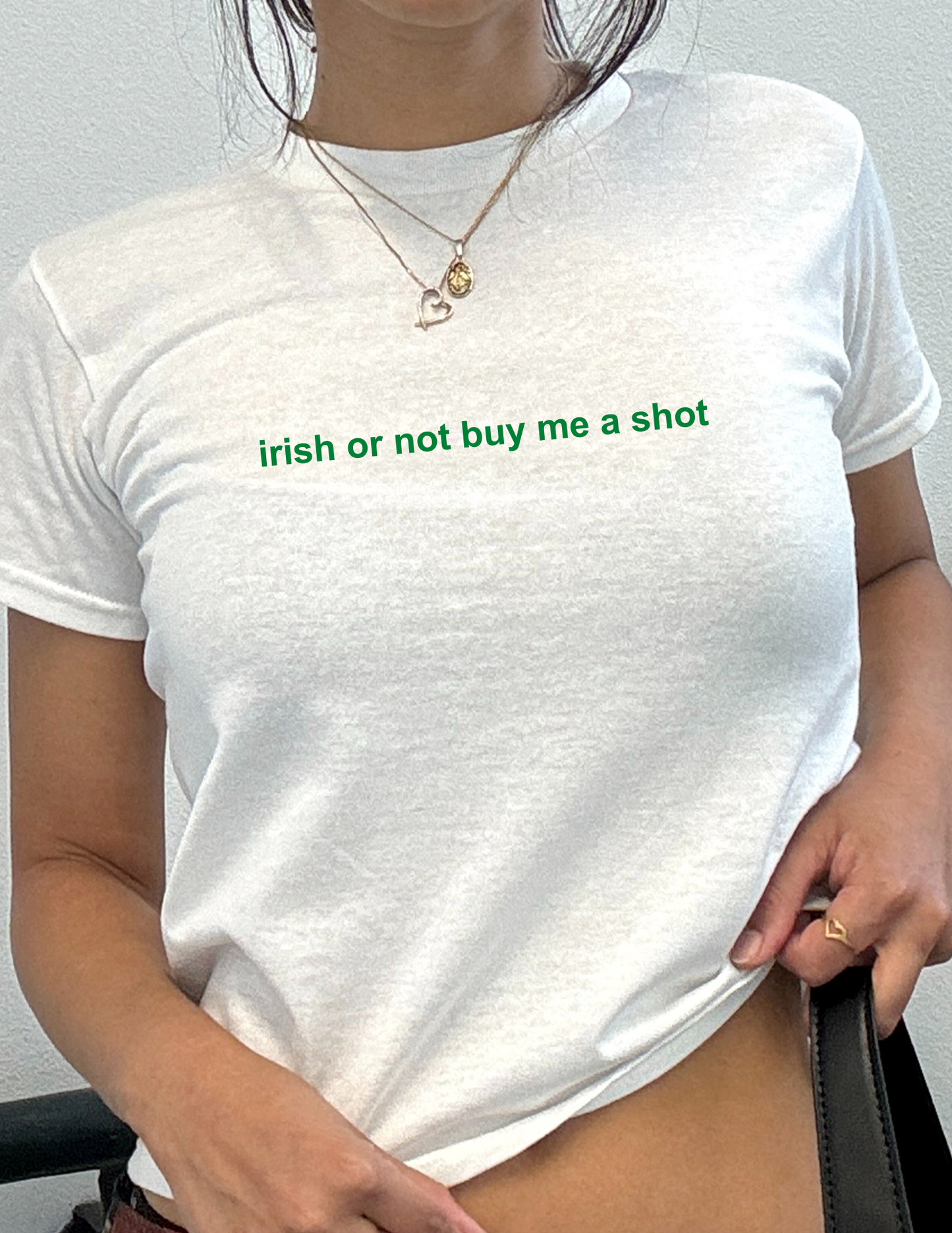 Embroidered Irish Saint Patrick's Day Baby Tee, Long Crop Tops- Pick Your Design