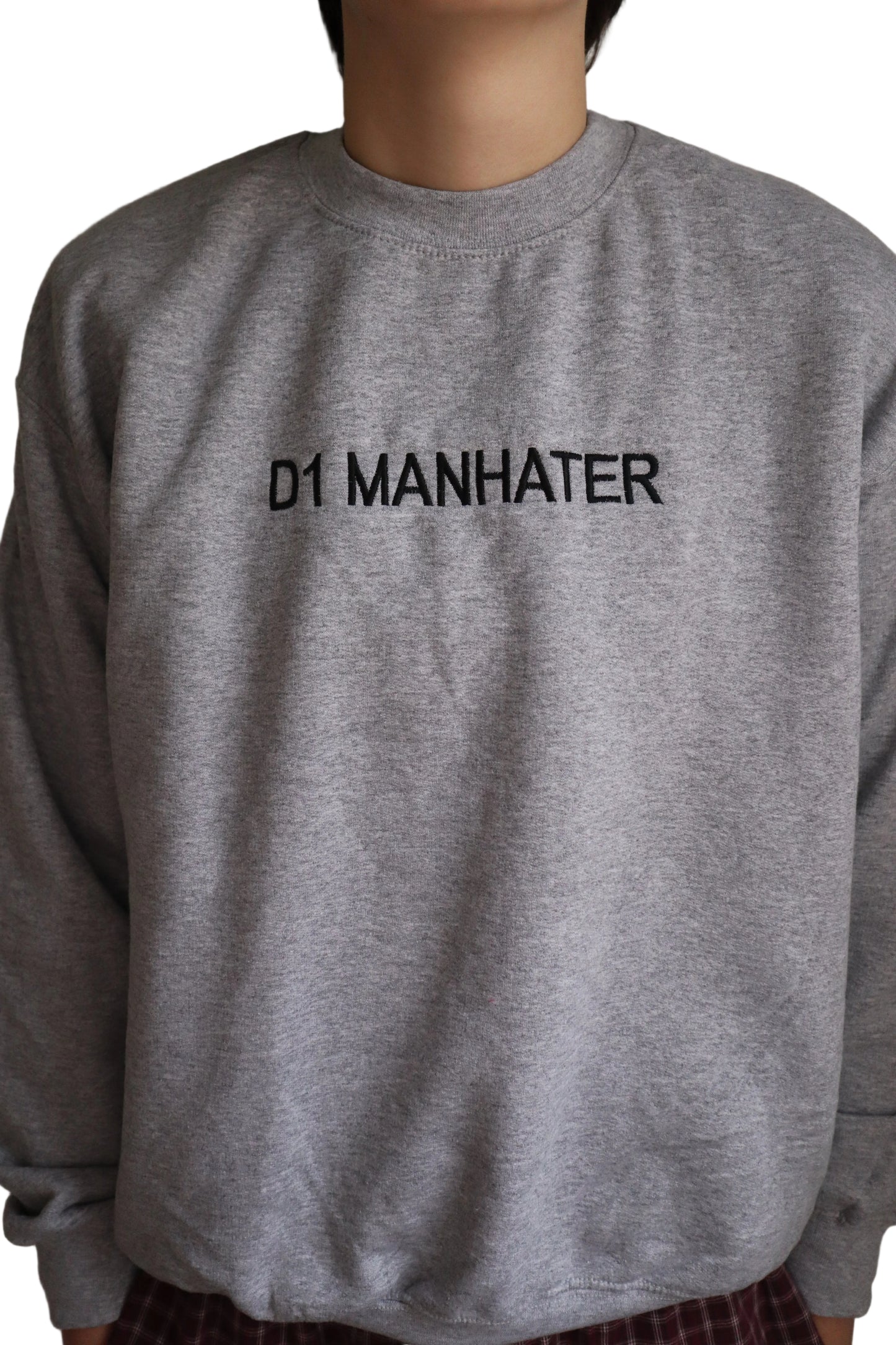 Embroidered "D1 MANHATR", Hoodie or Crew Neck, Long Sleeve, Classic fit, Unisex, Adult
