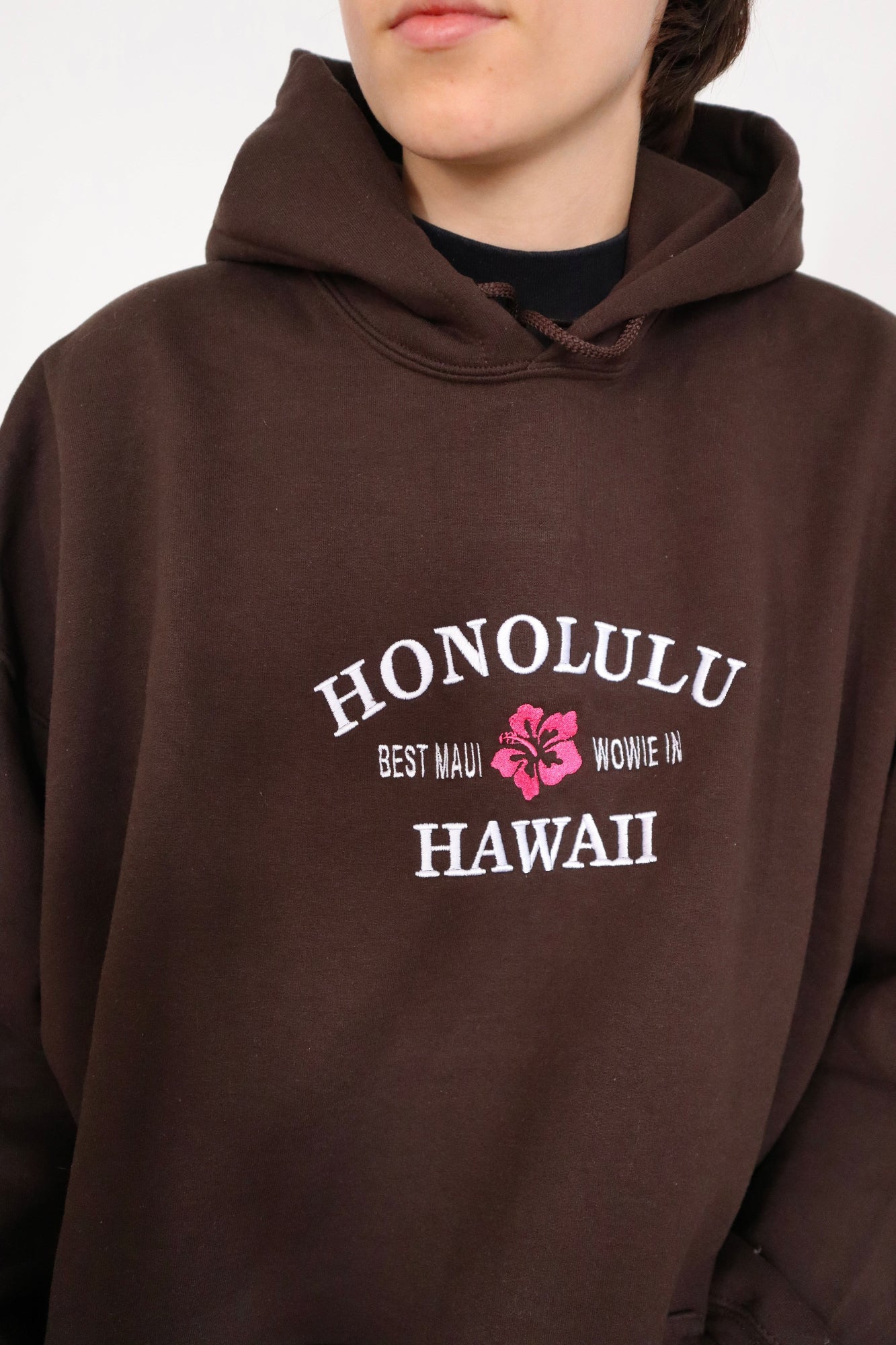 Embroidered Honolulu, Best Maui Wowwwi in Hawaii Hoodie or Crew Neck, Long Sleeve, Classic fit, Unisex, Adult