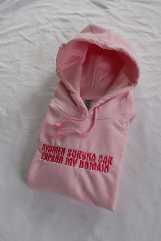 Embroidered 'Ryomen Sukuna can expand my domain' Hoodie or Crew Neck, Long Sleeve, Classic fit, Unisex, Adult