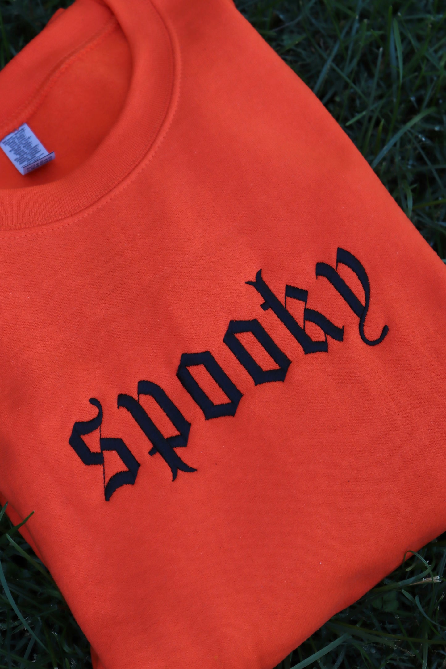Embroidered 'Spooky or Feeling Spooky' Hoodie or Crew Neck, Long Sleeve, Classic fit, Unisex, Adult
