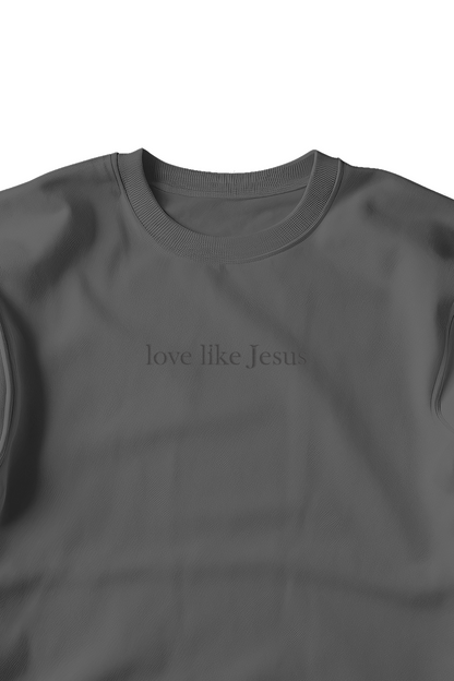 Embroidered 'love like Jesus' Hoodie, Crew Neck Long Sleeve, Classic fit, Unisex, Adult