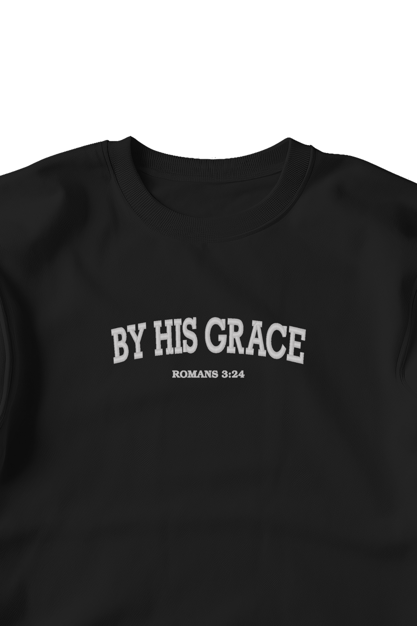 Embroidered 'By His Grace' Hoodie, Crew Neck Long Sleeve, Classic fit, Unisex, Adult