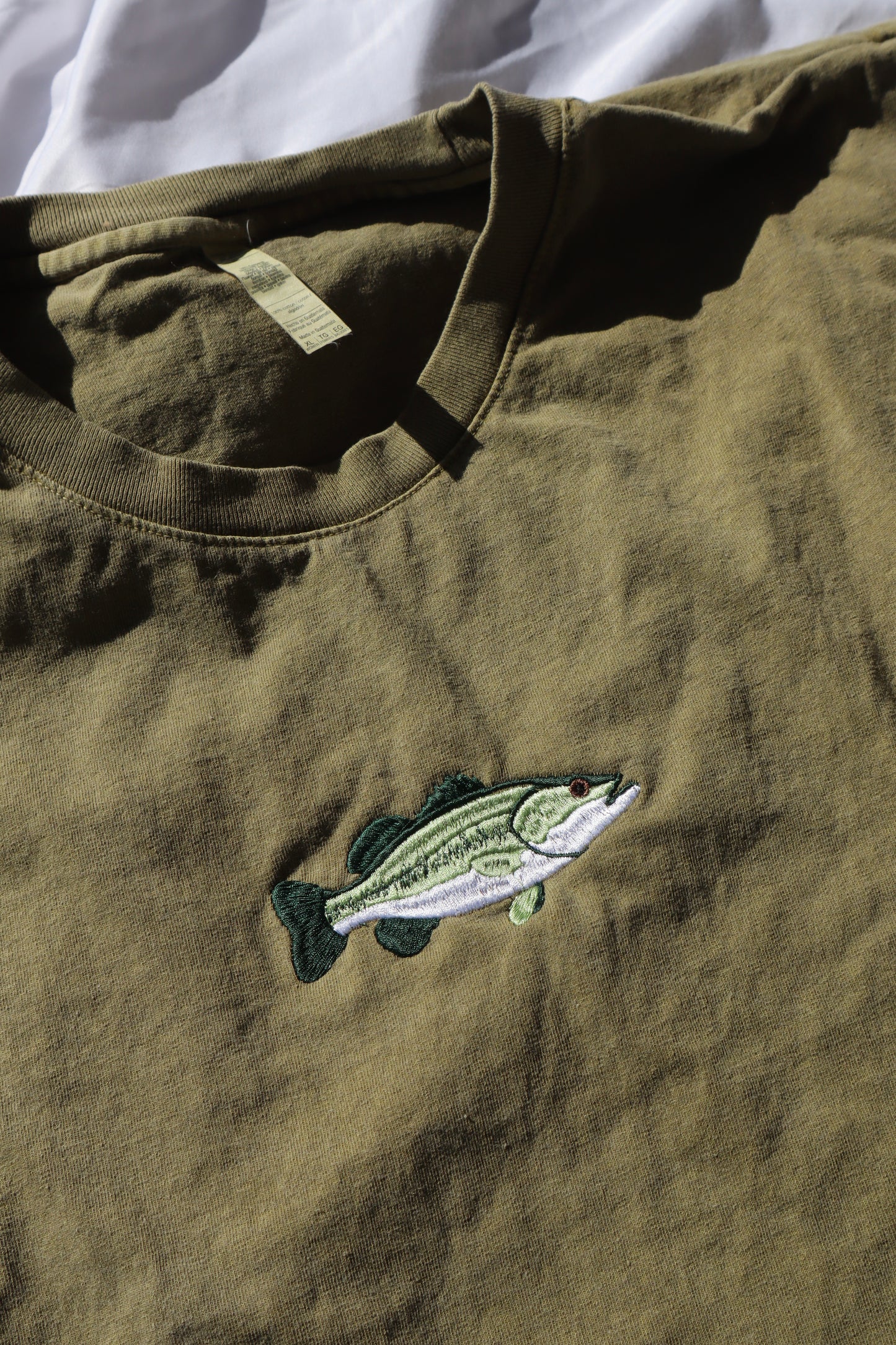 Embroidered Bass Fish Cropped Muscle Tee, Tank Top, Crop Fit, Unisex, Adult