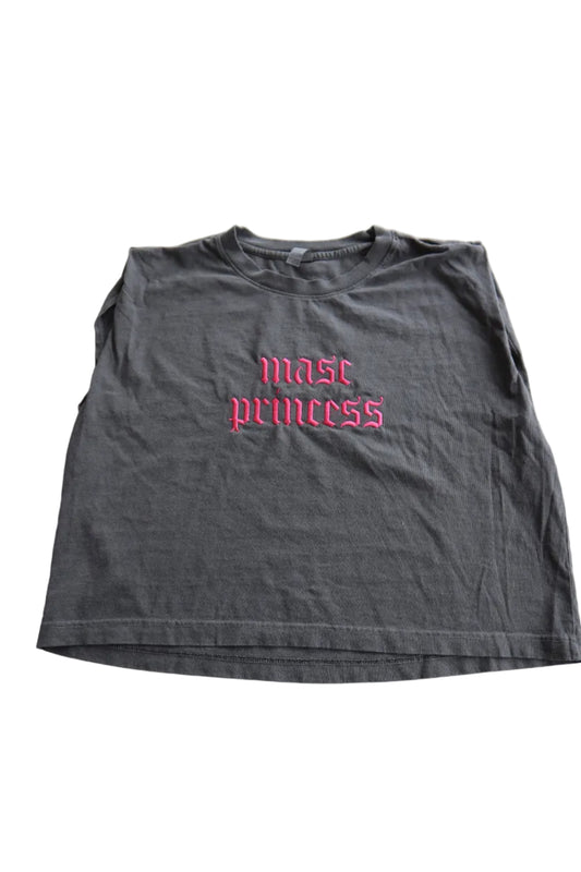 Embroidered Masc Princess Cropped Muscle Tee, Tank Top, Crop Fit, Unisex, Adult (Copy)
