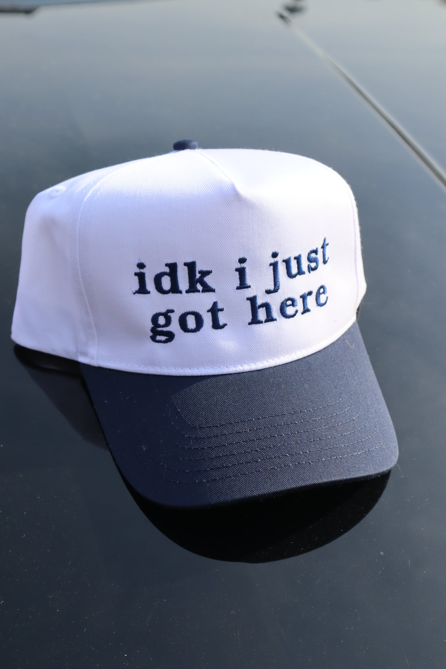 Embroidered "Idk I just got here" Hats, Unisex, Adult