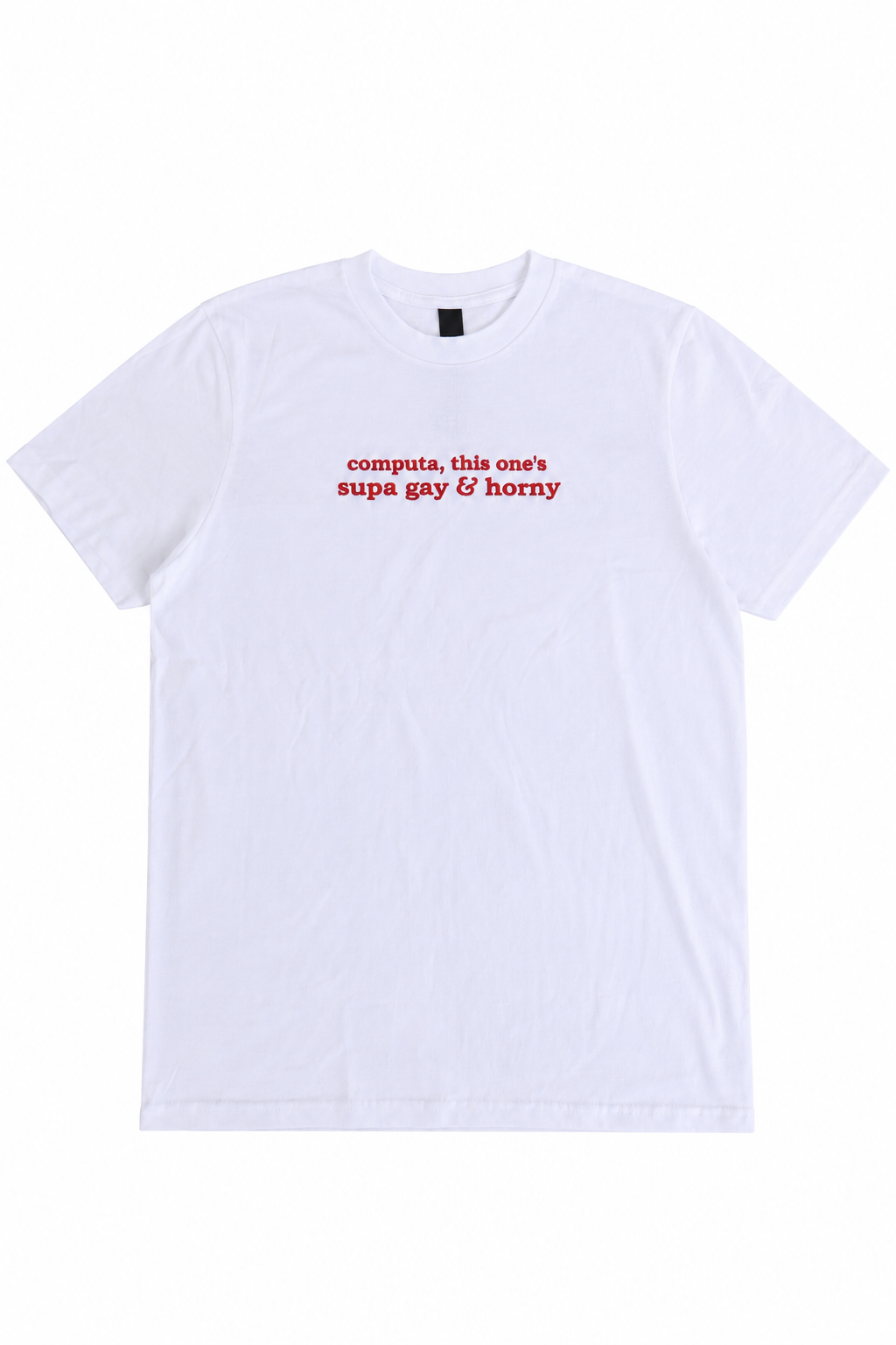 Embroidered Computa, This One Is Super Ga and Horn, Short Sleeve, Modern Classic Fit, Unisex, Adult T-Shirt