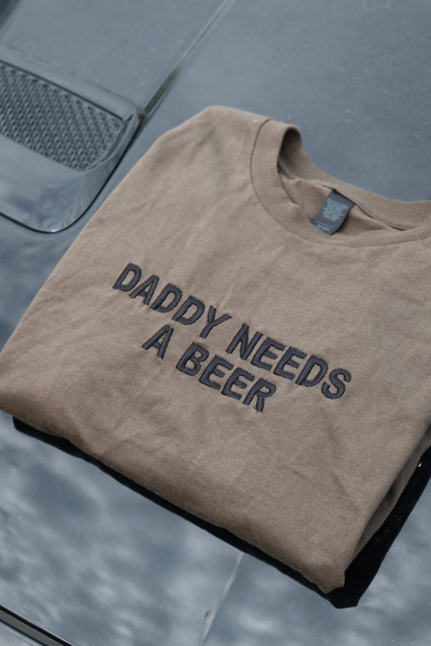 Embroidered Daddy Needs a Cig or a Bee, Short Sleeve, Modern Classic Fit, Unisex, Adult T-Shirt