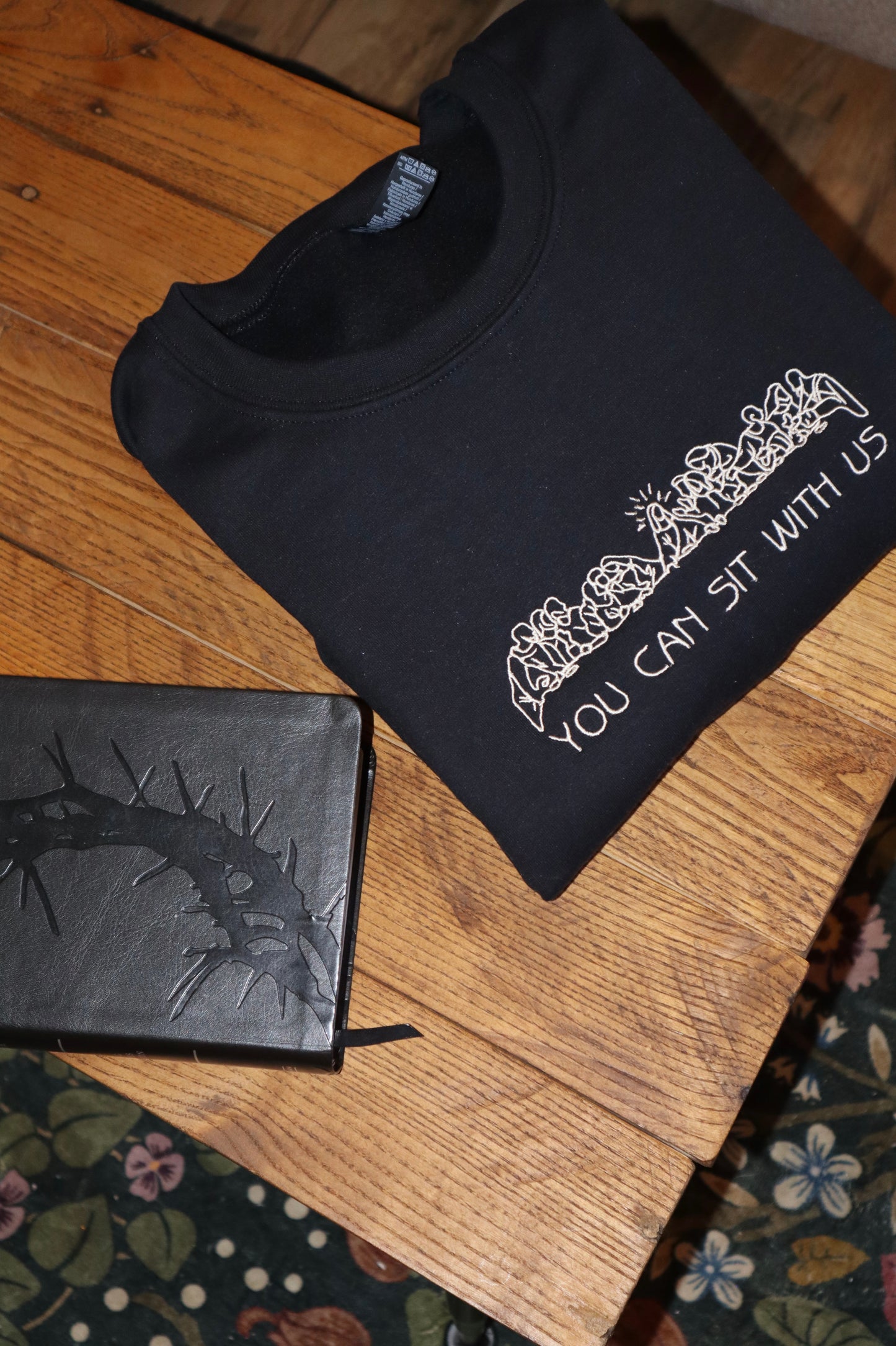 Embroidered You Can Sit With Us, Jesus, The Last Supper, Easter, Short Sleeve, Modern Classic Fit, Unisex, Adult T-Shirt