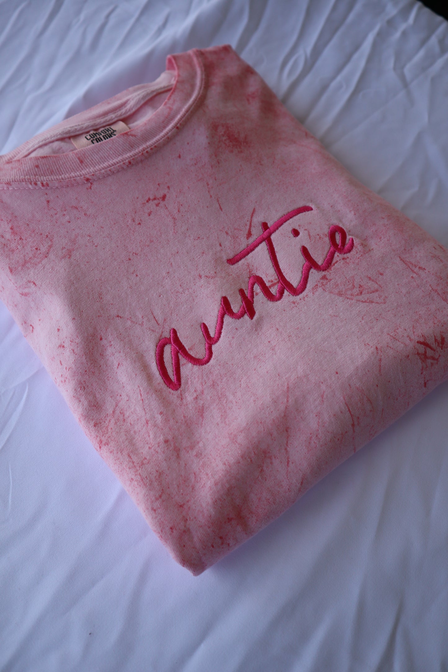 Embroidered "auntie" Short Sleeve, Relaxed fit, Unisex, Adult, T-Shirt