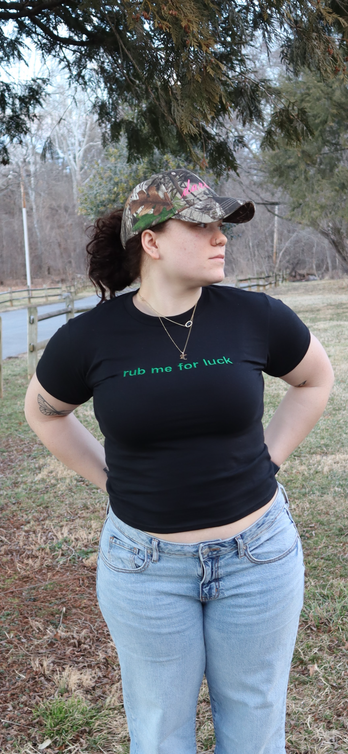 Embroidered BLACK - Irish Saint Patrick's Day Baby Tee, Long Crop Tops - Pick Your Design