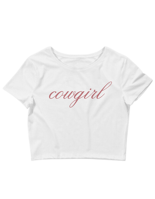 Printed 'Cowgirl' Cropped, Short Sleeve, Adult Female, Baby Tee