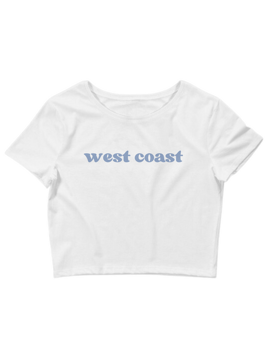 Printed 'west coast' Cropped, Short Sleeve, Adult Female, Baby Tee