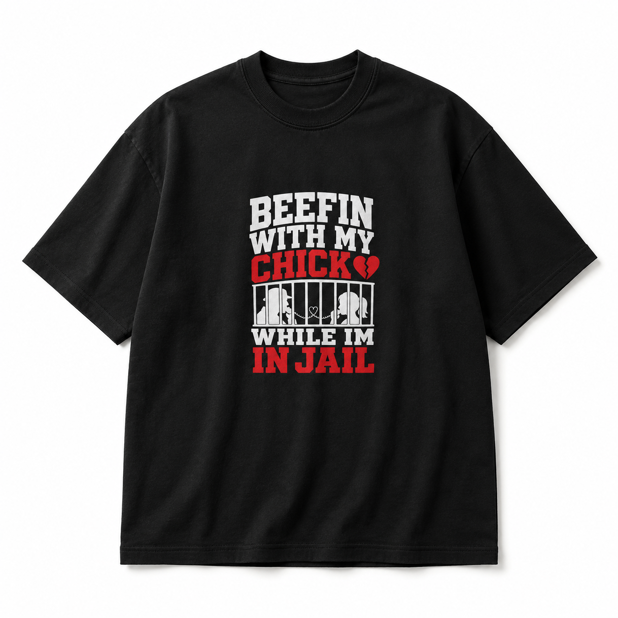 Beefin With My Chick While I'm in Jail Heavyweight T-shirt