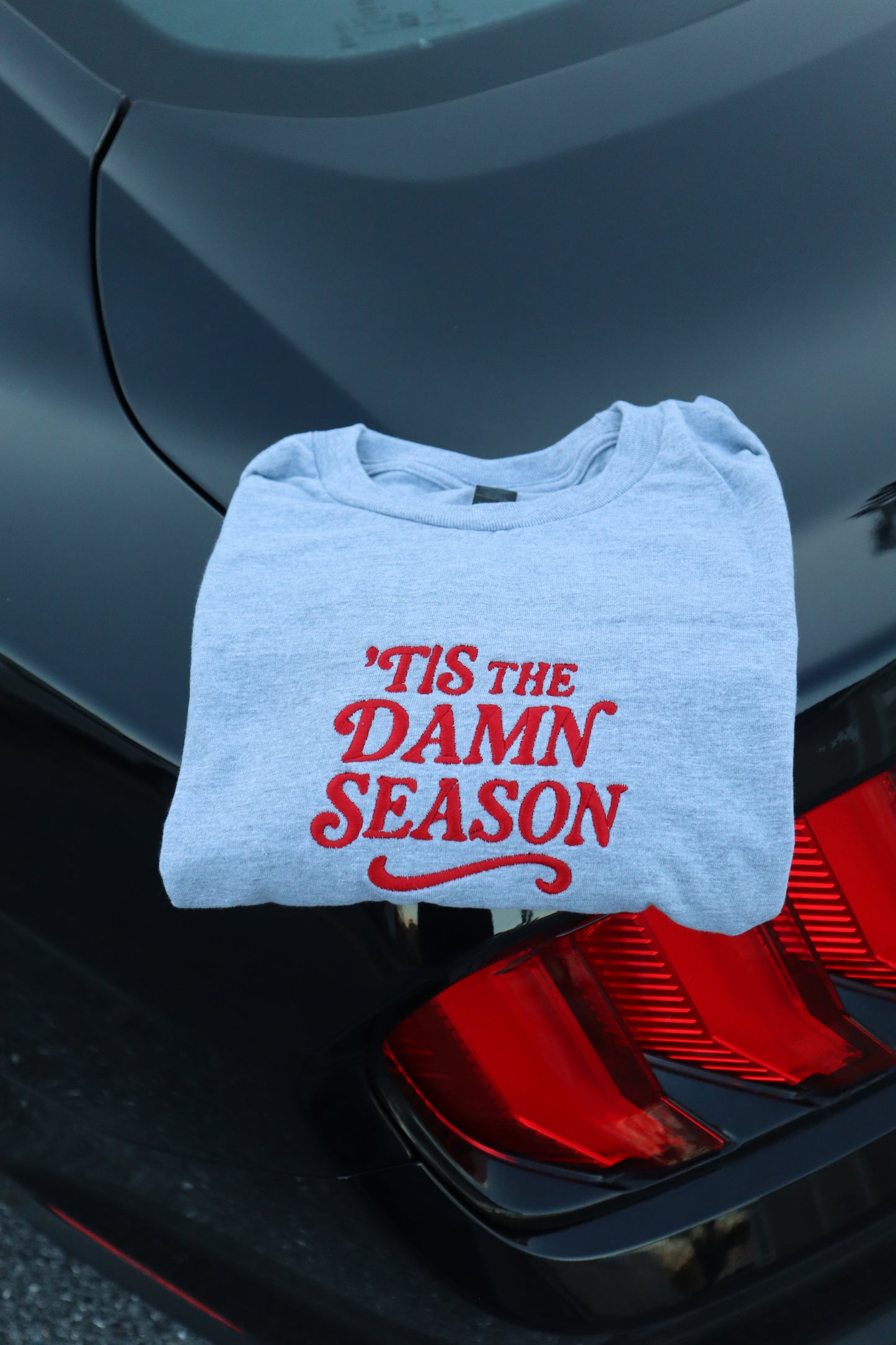 Embroidered “Tis' The Damn Season” Holidays Christmas Hoodies or Crewnecks Unisex · Classic Fit · Long Sleeve · Adult
