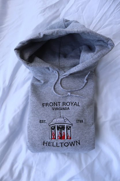 Embroidered Front Royal Helltown Hoodie or Crew Neck, Long Sleeve, Classic fit, Unisex, Adult