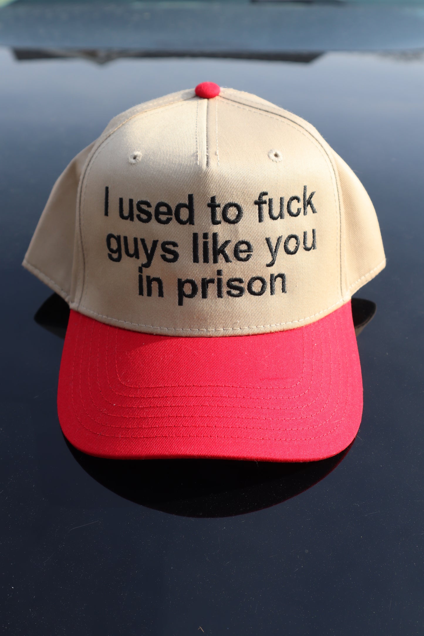 Embroidered "I used to f guys like you in prison" Hats, Unisex, Adult