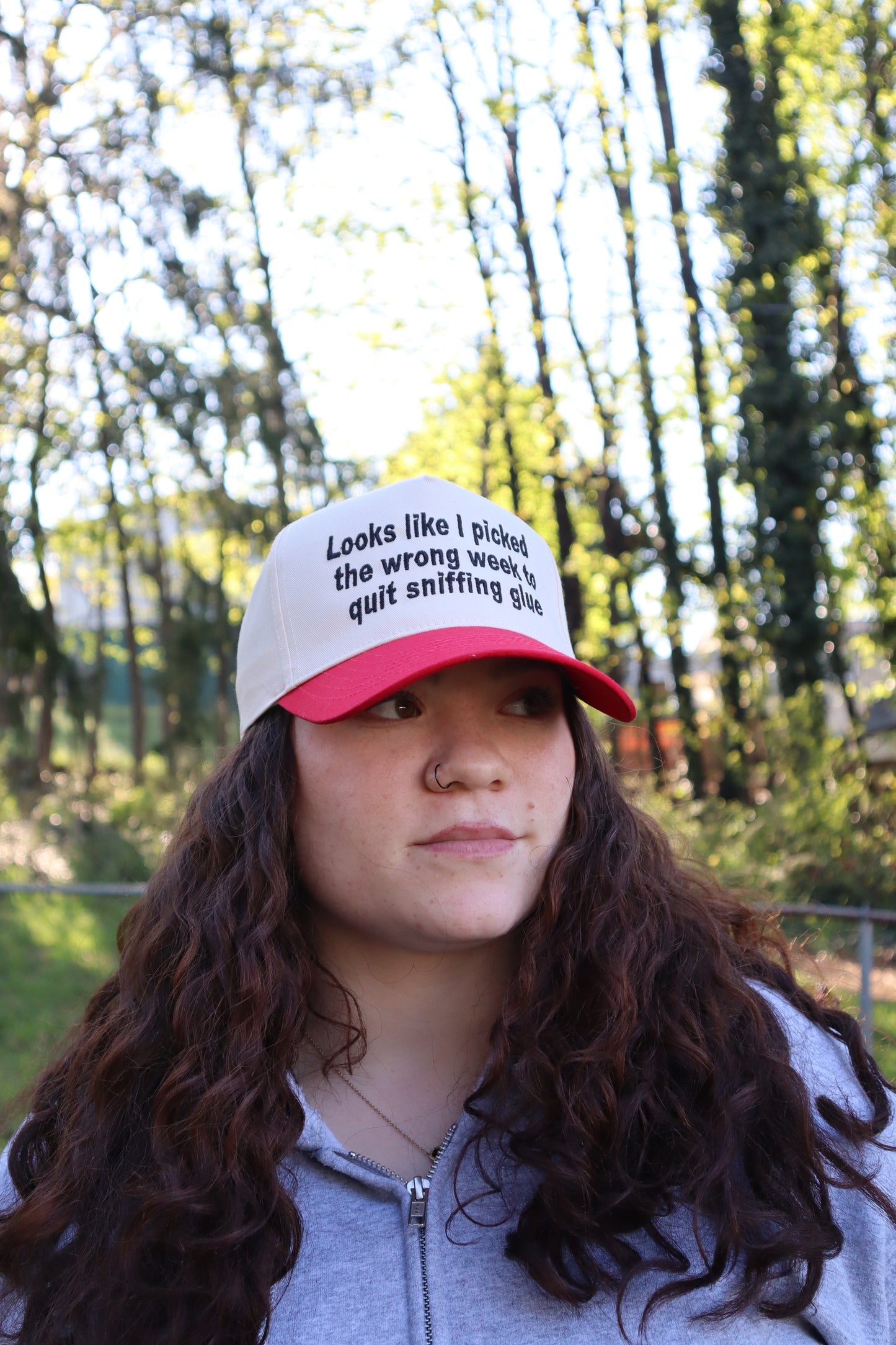 Embroidered Looks like I picked the wrong week to quit sniffing glue Hat, Unisex, Adult