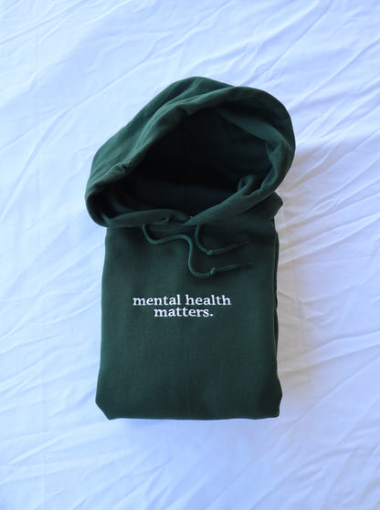 Embroidered Mental health matters Hoodie or Crew Neck, Long Sleeve, Classic fit, Unisex, Adult