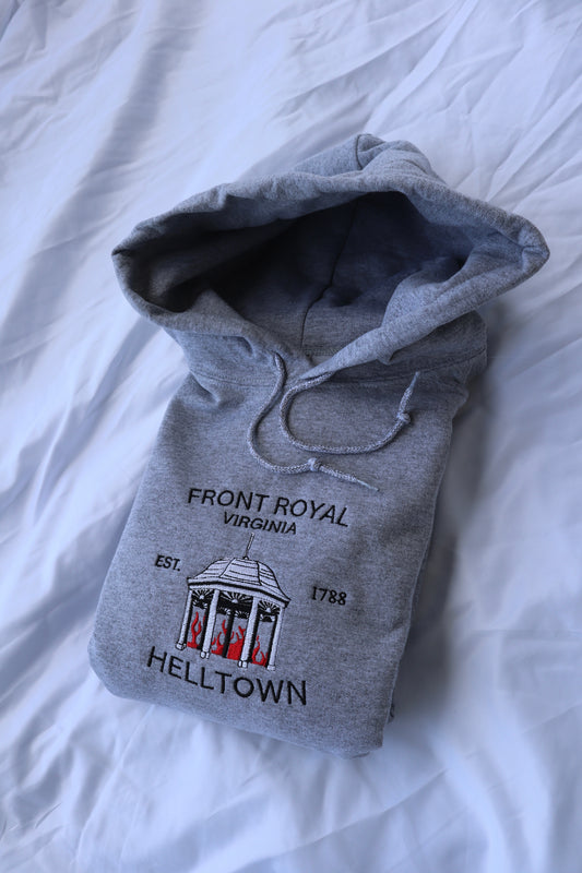 Embroidered Front Royal Helltown Hoodie or Crew Neck, Long Sleeve, Classic fit, Unisex, Adult