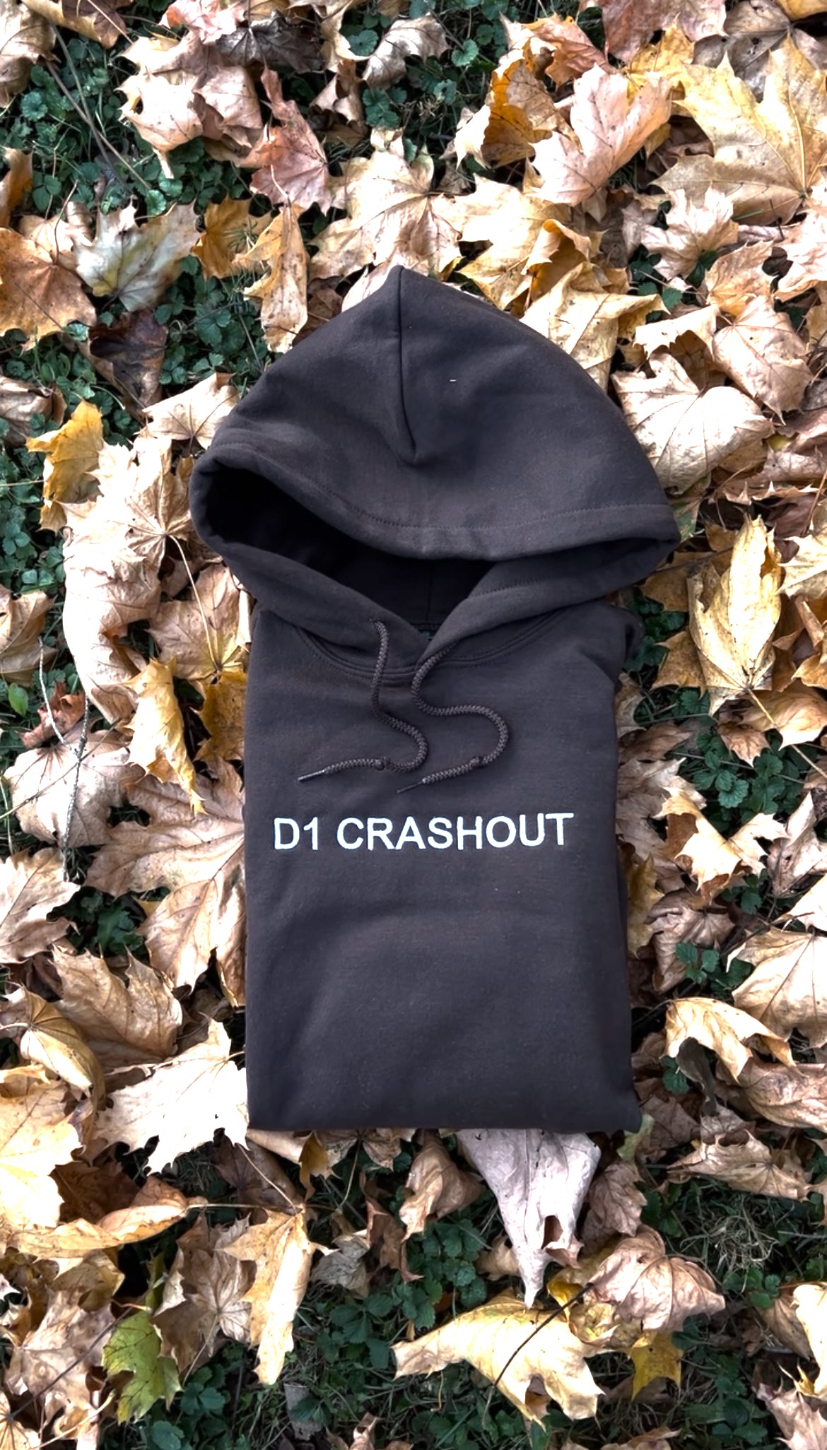 Embroidered 'D1 CRASHOUT' Hoodie or Crew Neck, Long Sleeve, Classic fit, Unisex, Adult